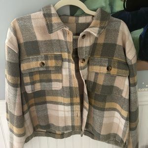 Plaid cropped jacket